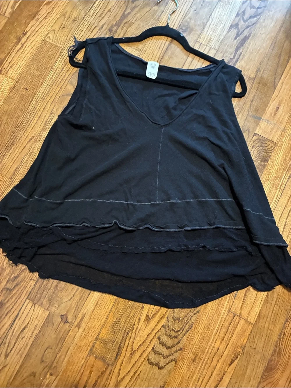 Black V-Neck Sleeveless Women's Top